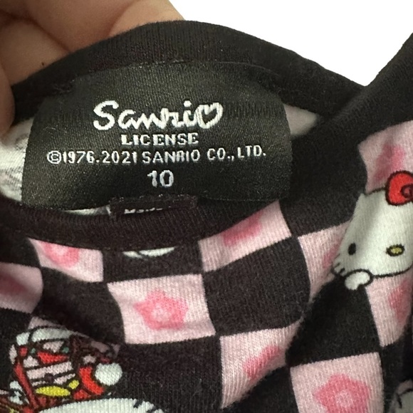 Hello Kitty x NGOrder Checkerboard Bodycon Dress Black Pink Size US 6 - Picture 5 of 9